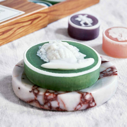 Introducing! CHIC Red & White Marble Soap Dishes exclusive to P&H.