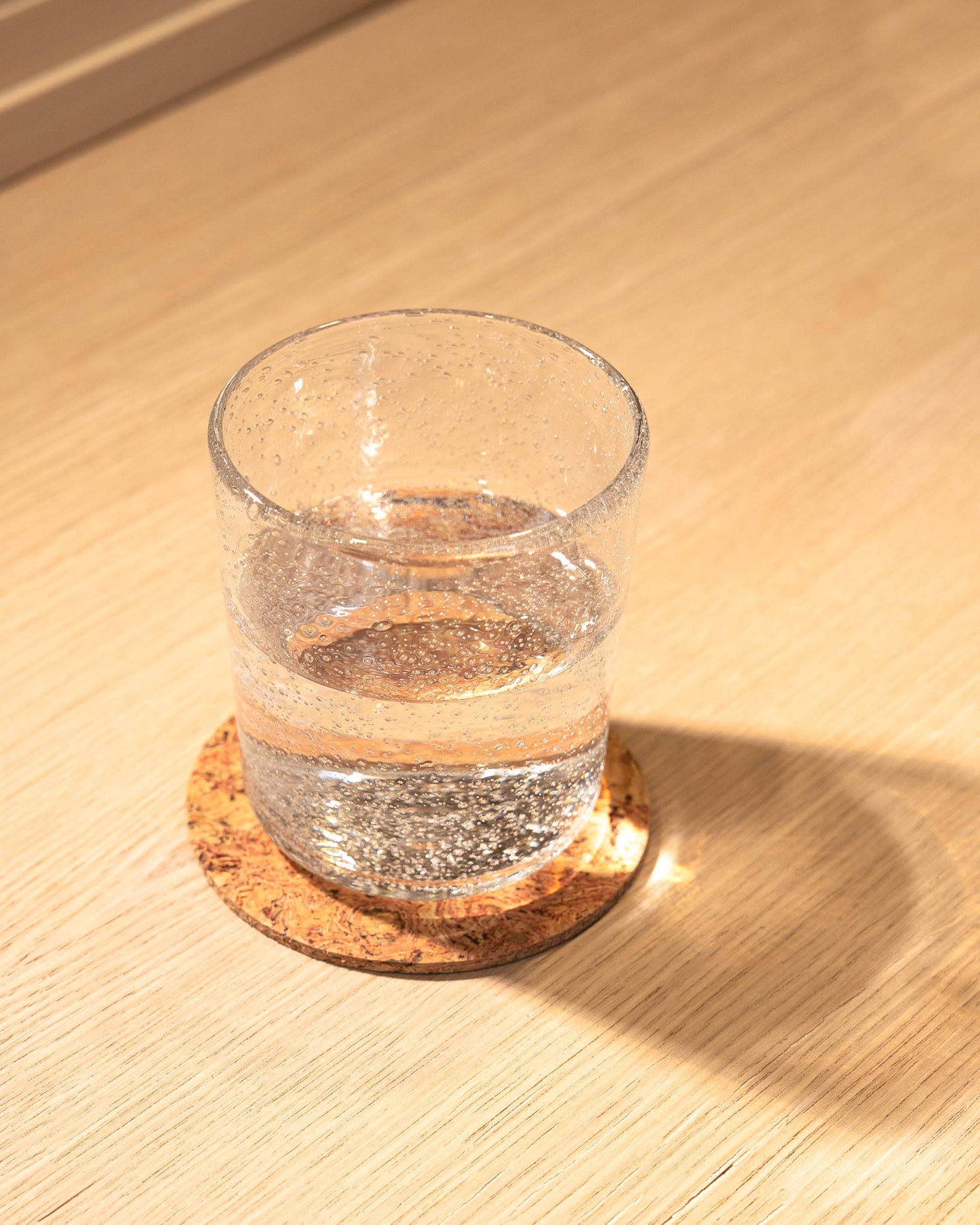 Round Natural Cork Coasters Set of 4 - Grey