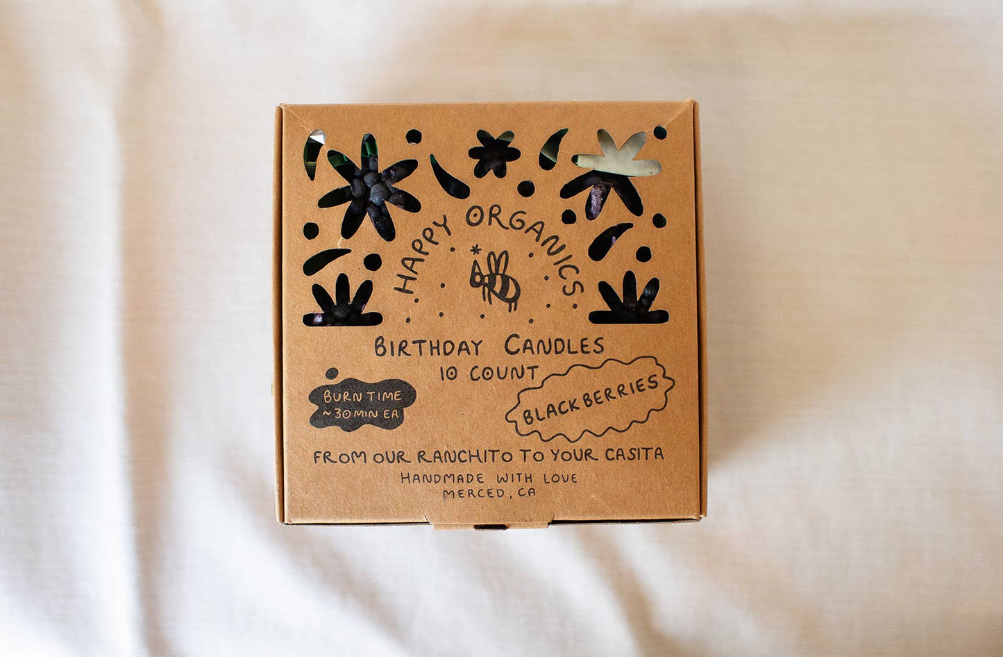 Blackberry Beeswax Birthday Candles - 10