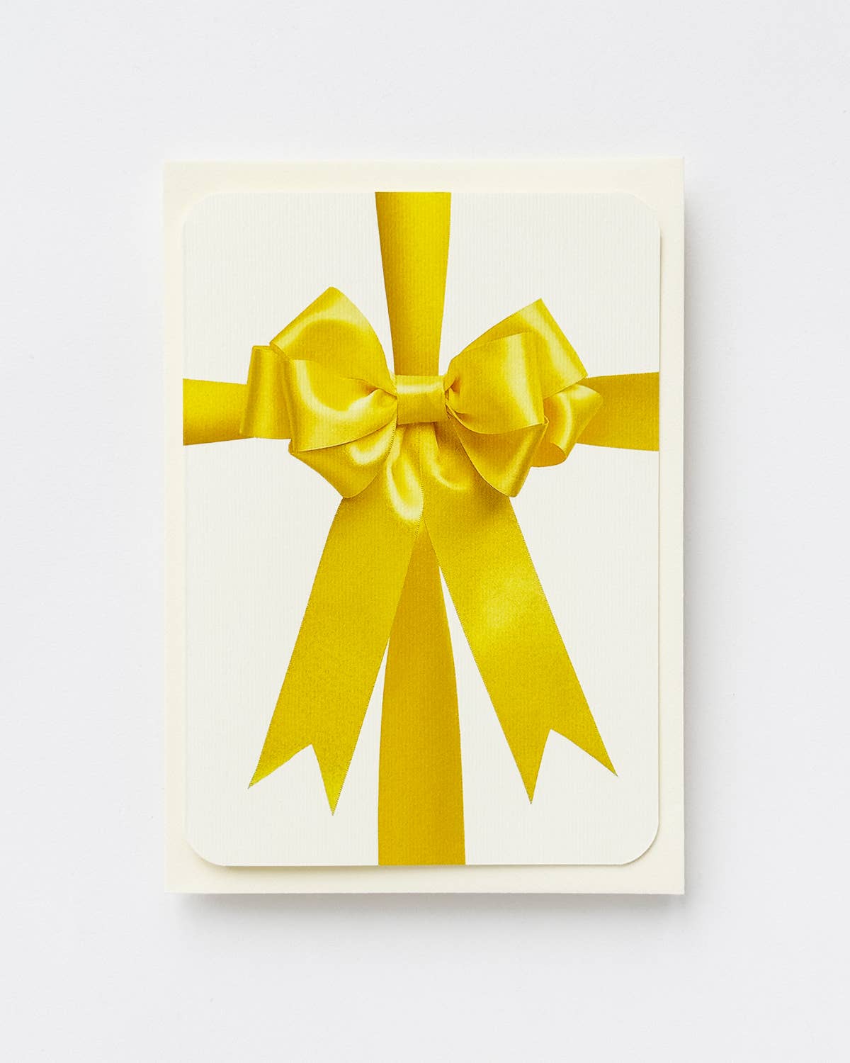 Yellow Satin Bow Greeting Card