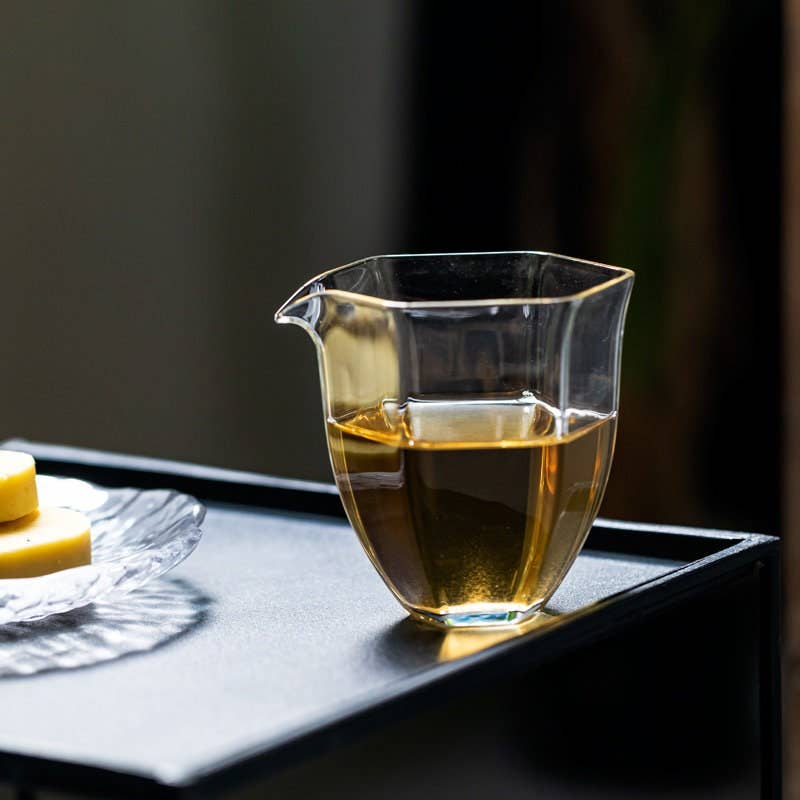 Handmade Hexagon Glass Pitcher: Tall