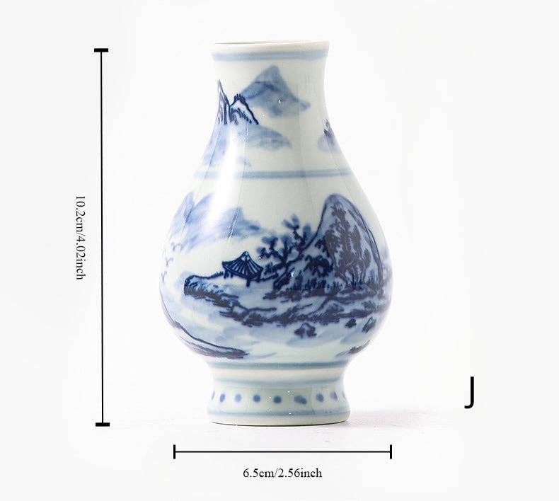 Hand-painted Blue and White Porcelain Vase
