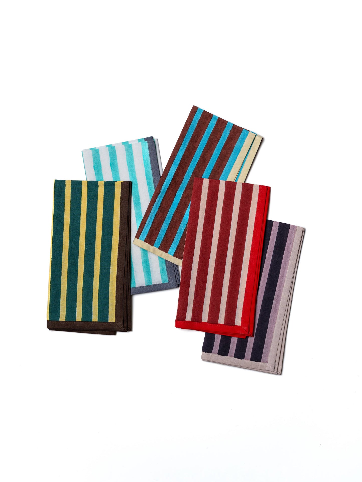 Block Stripes Napkins: Crimson Red/Blush