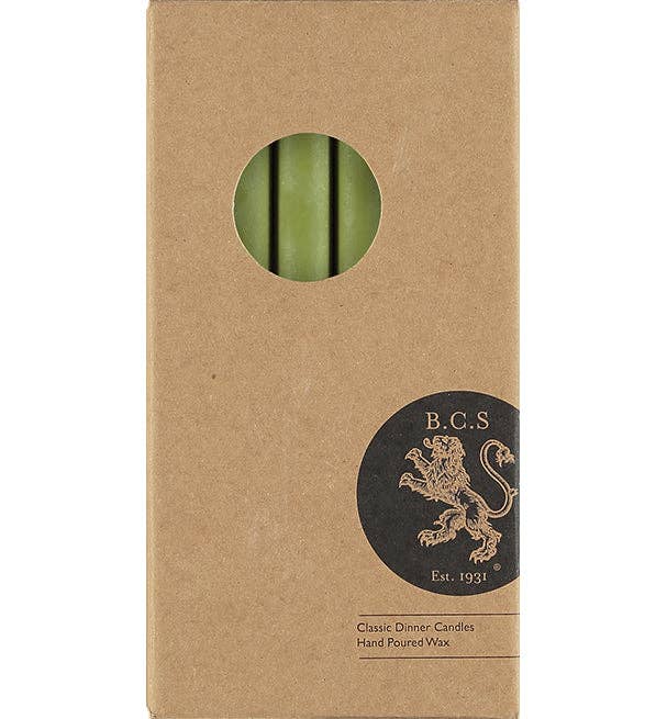 Olive Green Dinner Candles - Pack of 6