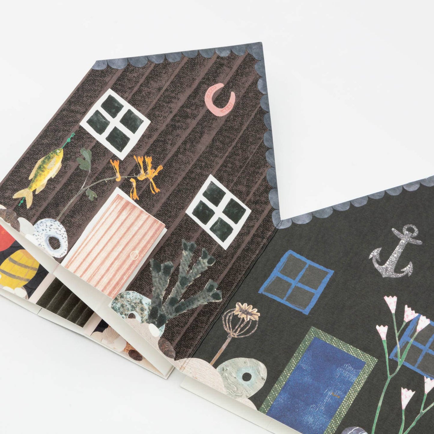 Fisherman's Huts Concertina Greeting Card