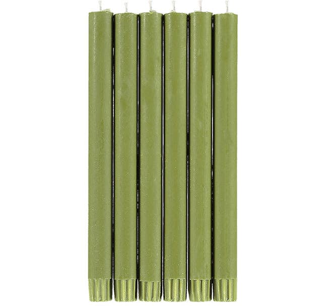 Olive Green Dinner Candles - Pack of 25