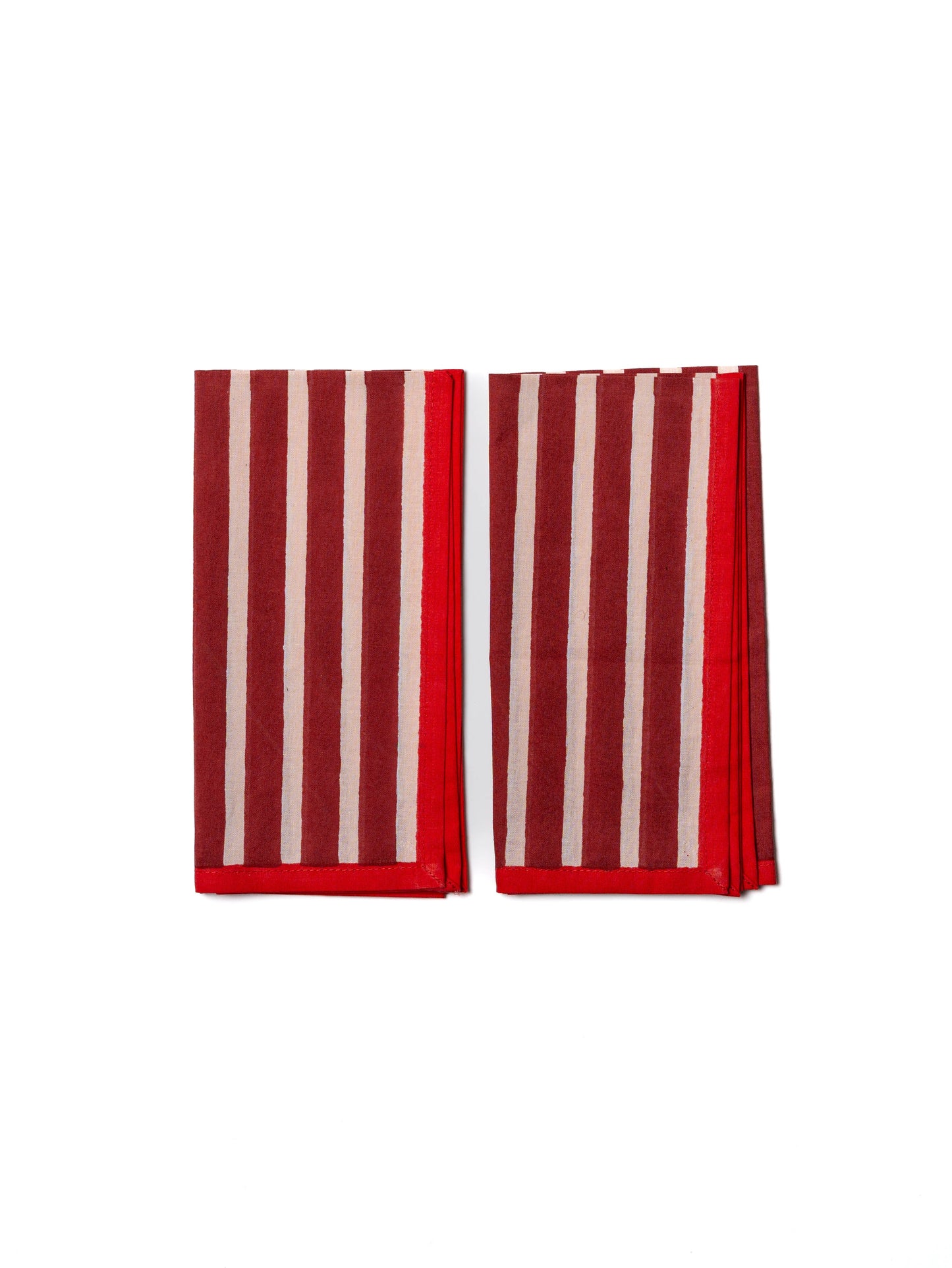 Block Stripes Napkins: Mint/White