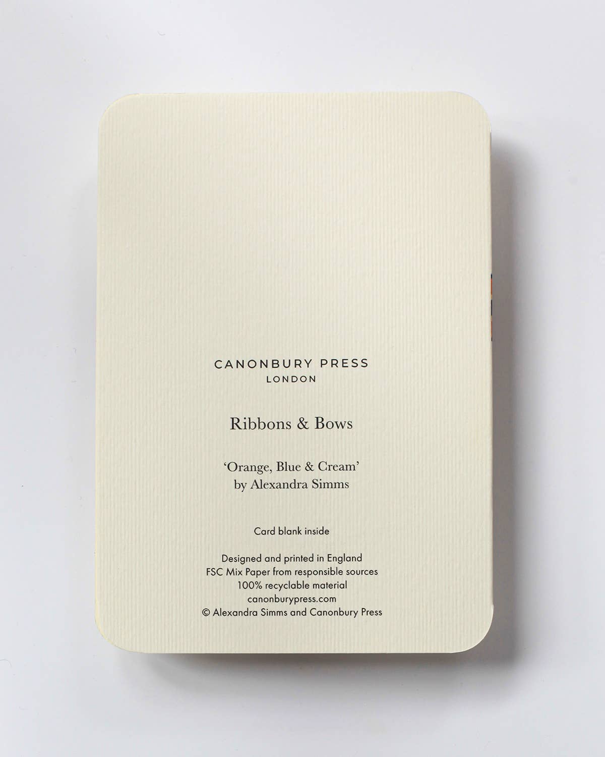 Orange, Blue & Cream Bow Greeting Card