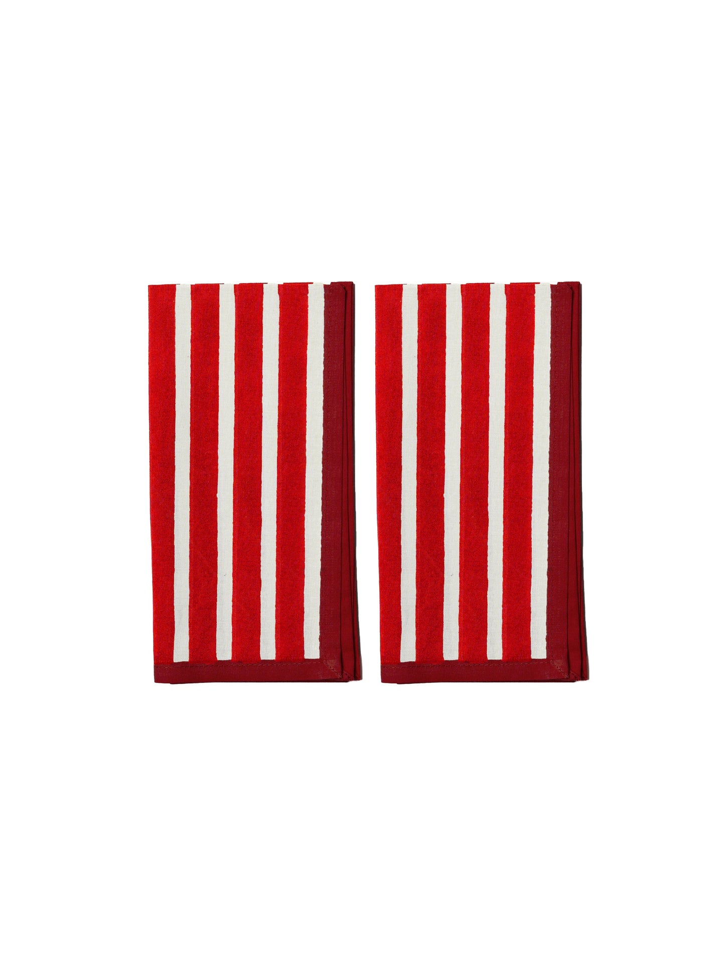 Block Stripes Napkins: Crimson Red/Blush