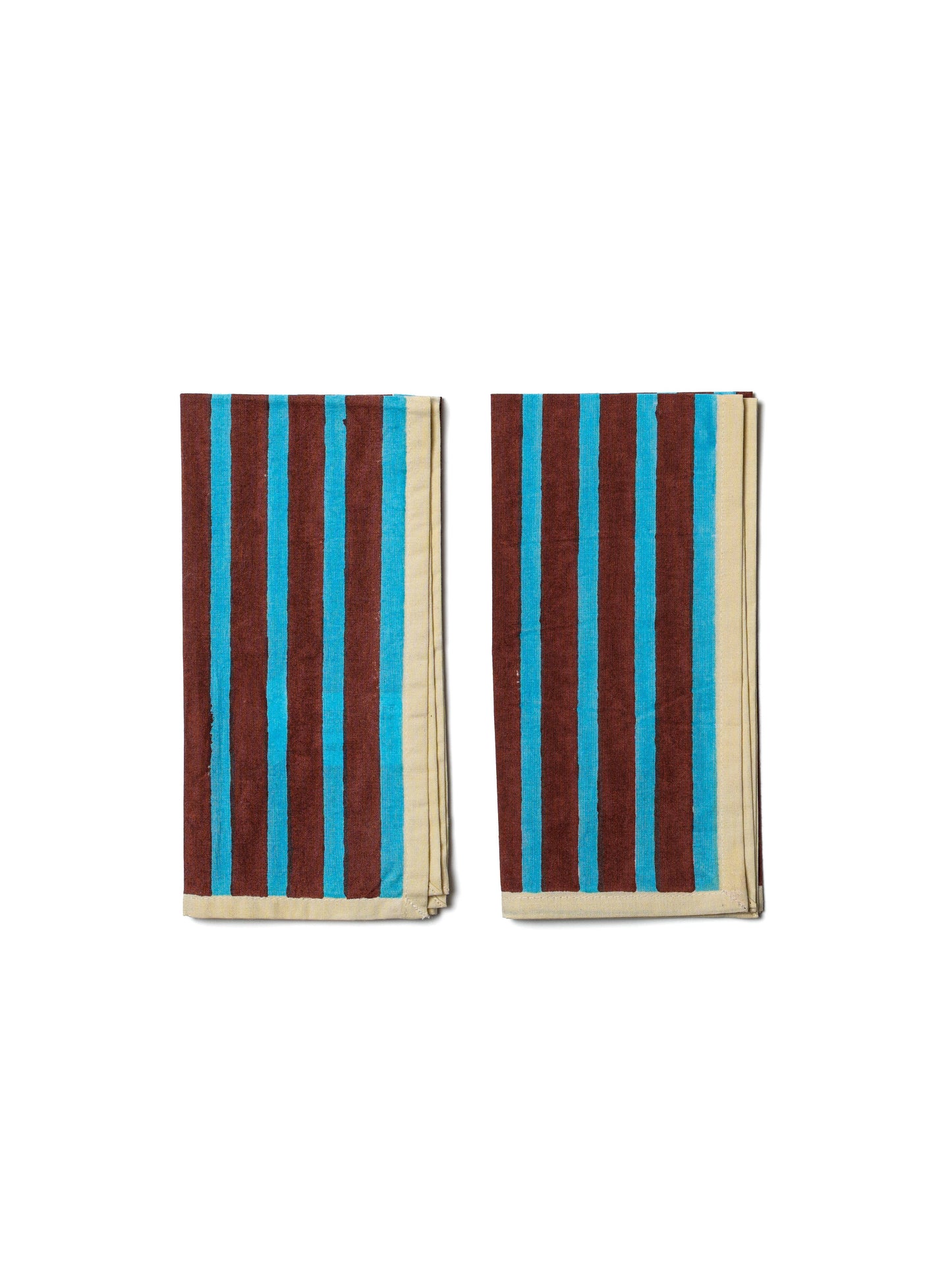 Block Stripes Napkins: Crimson Red/Blush