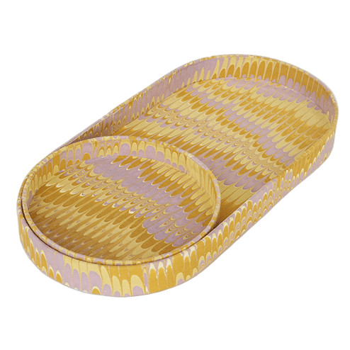 Hand Marbled Desk Tray Set