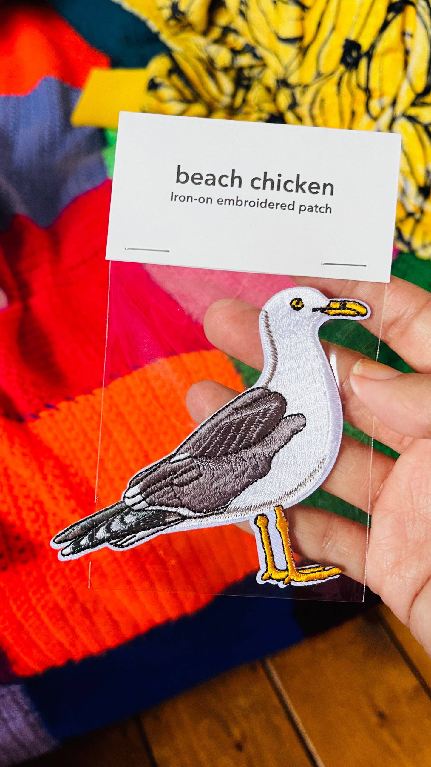Embroidered Seagull Iron-on Patch