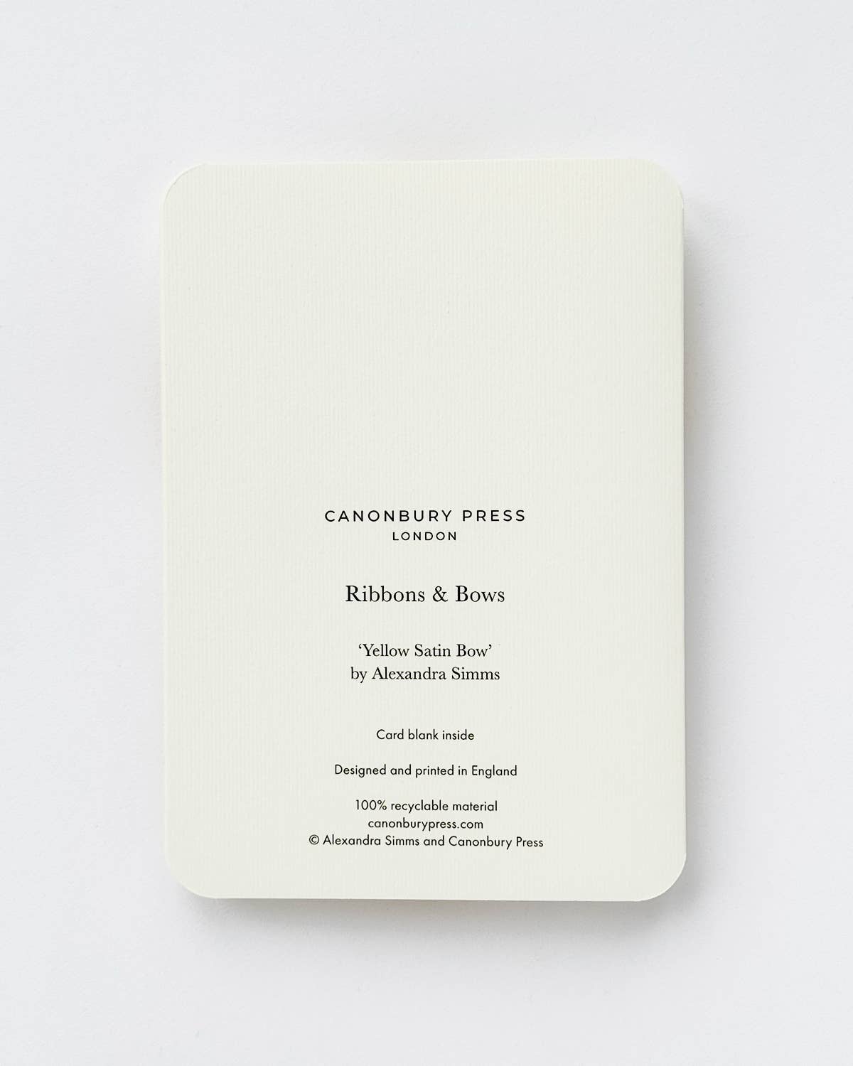 Yellow Satin Bow Greeting Card