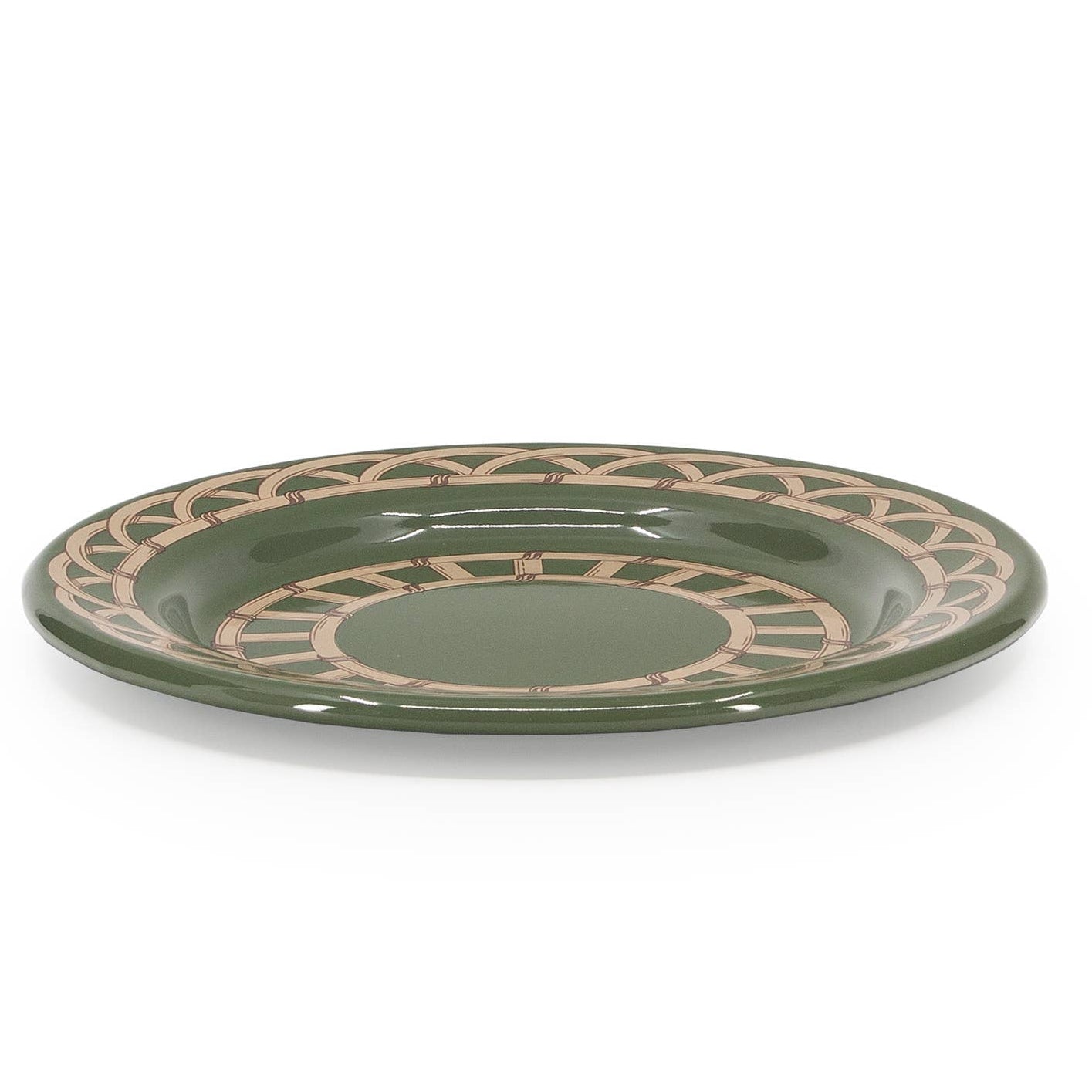 Domino x CCH Wicker Enamelware Salad Plate: Sage