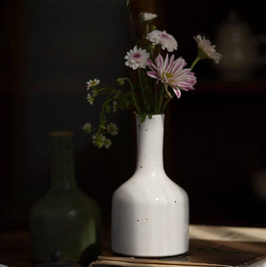 Handmade Ceramic Emerald Classic Vase: White