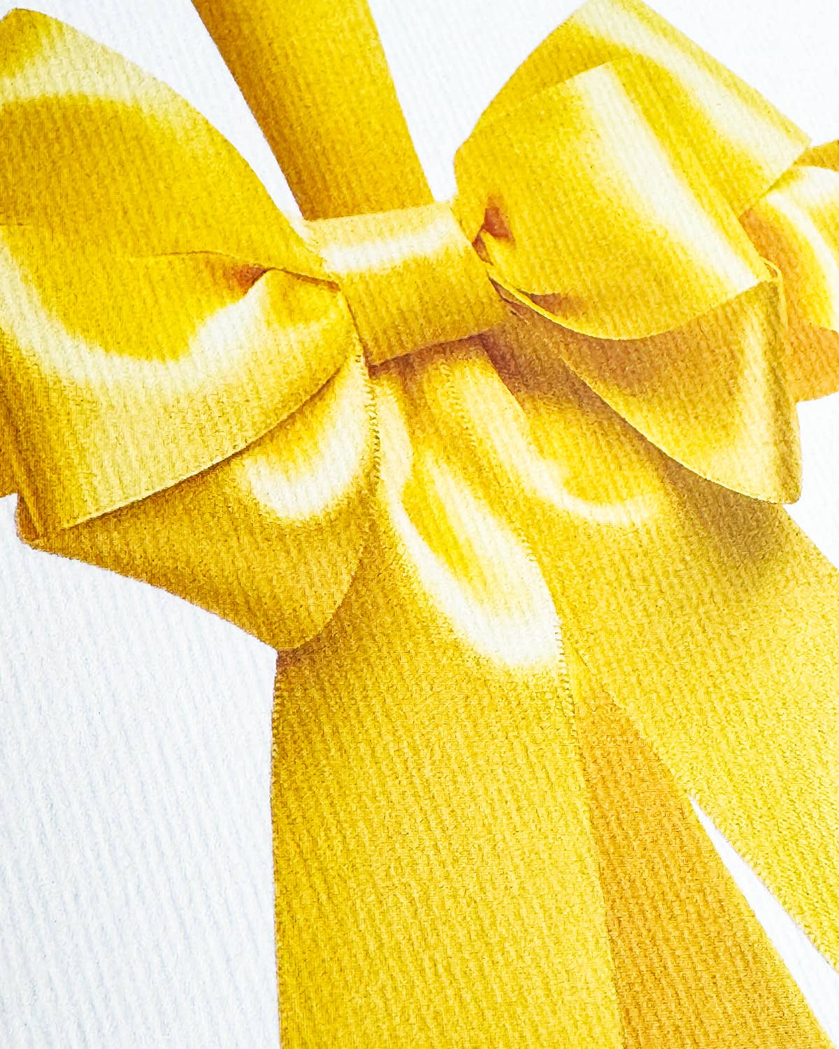 Yellow Satin Bow Greeting Card