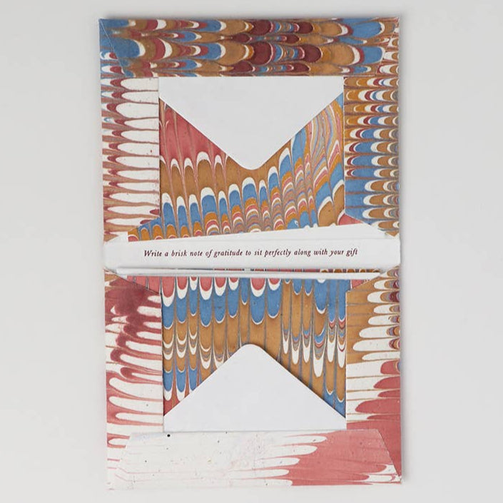 Hand Marbled Notecard Set - 6 Cards: Desert Mountain