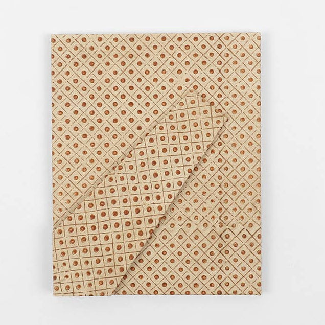 Block Printed Picture Frame - Dot & Grid: Ochre