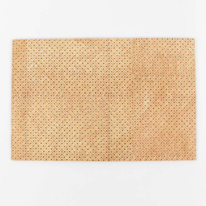 Block Printed Hexagon Collapsible Basket - Dot & Grid Ochre