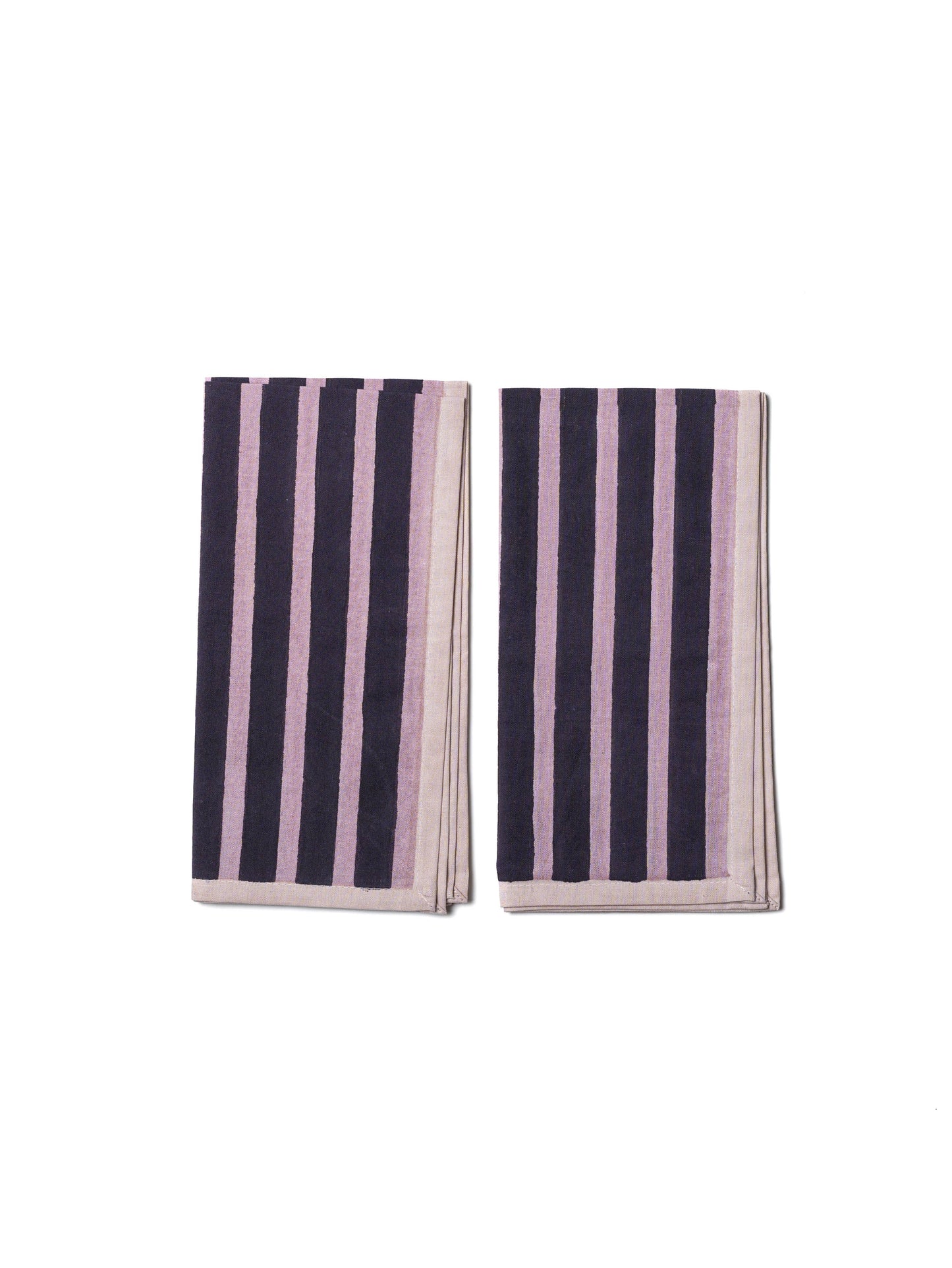 Block Stripes Napkins: Crimson Red/Blush
