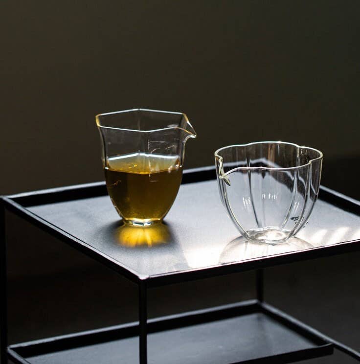 Handmade Hexagon Glass Pitcher: Tall