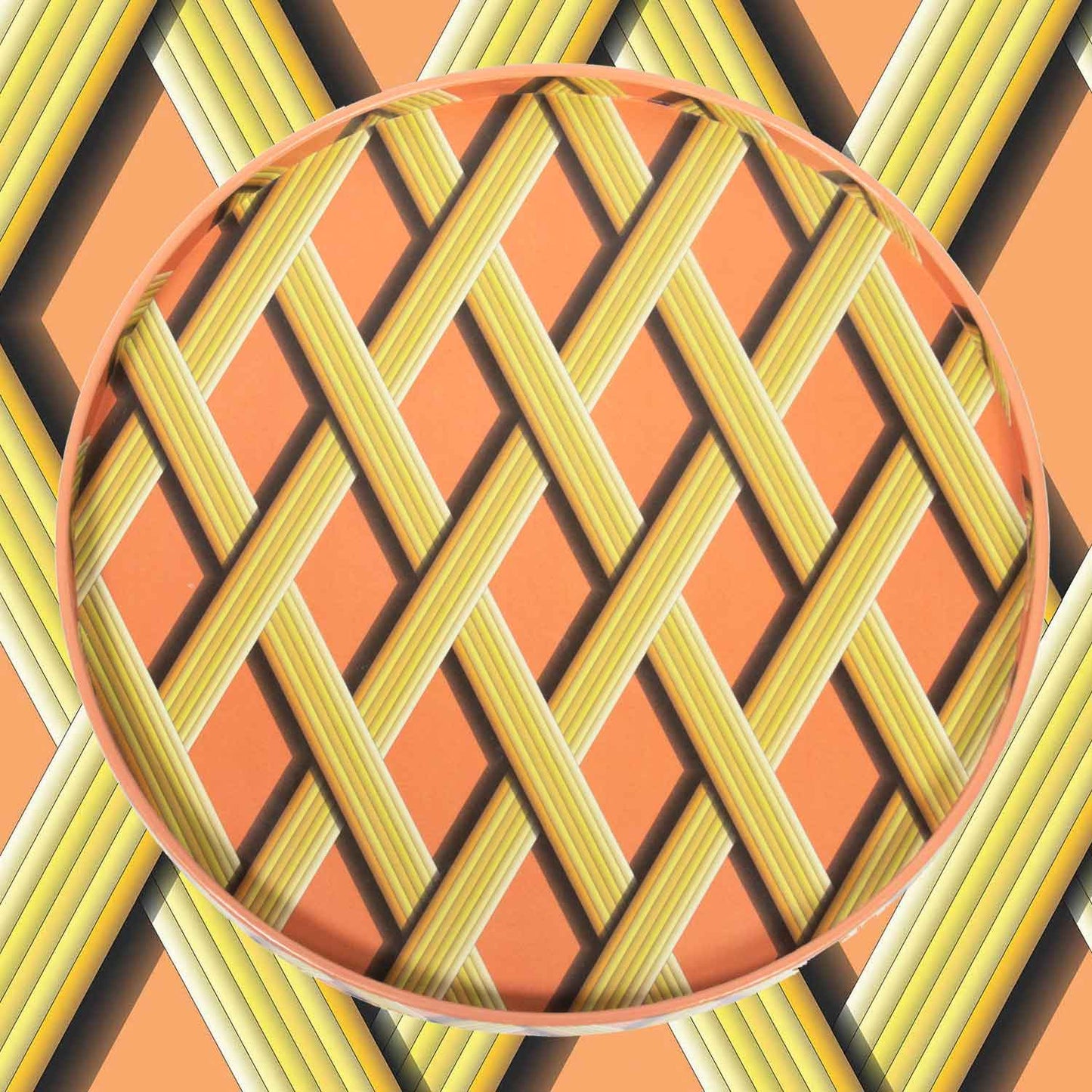 Medium Trellis Work Tray - Apricot