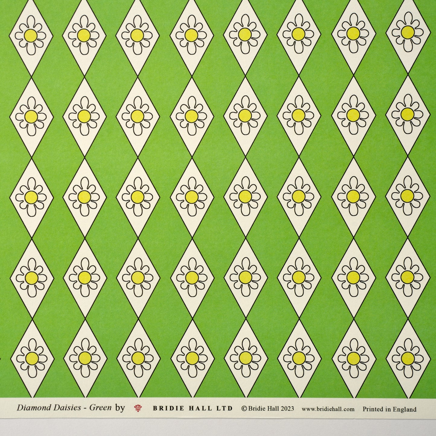 Diamond Daisy Patterned Paper - Green