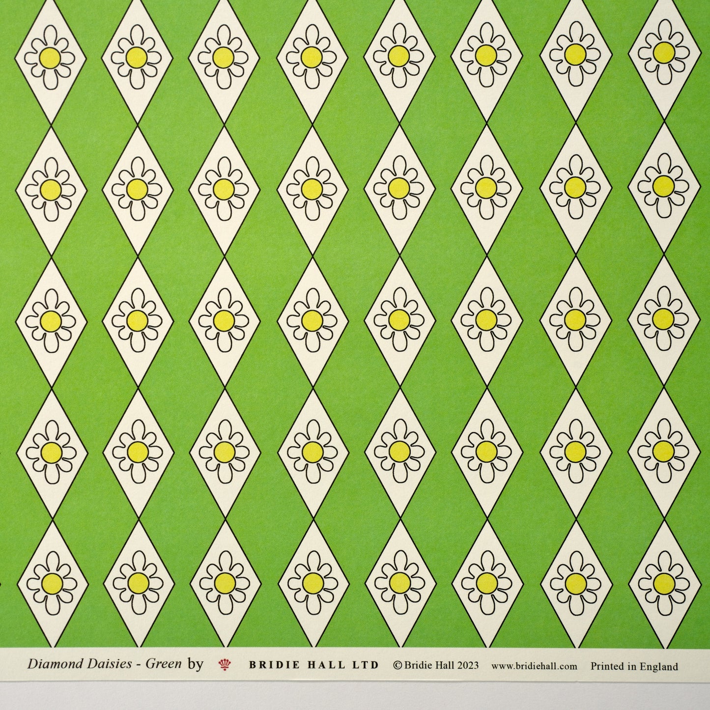 Diamond Daisy Patterned Paper - Green