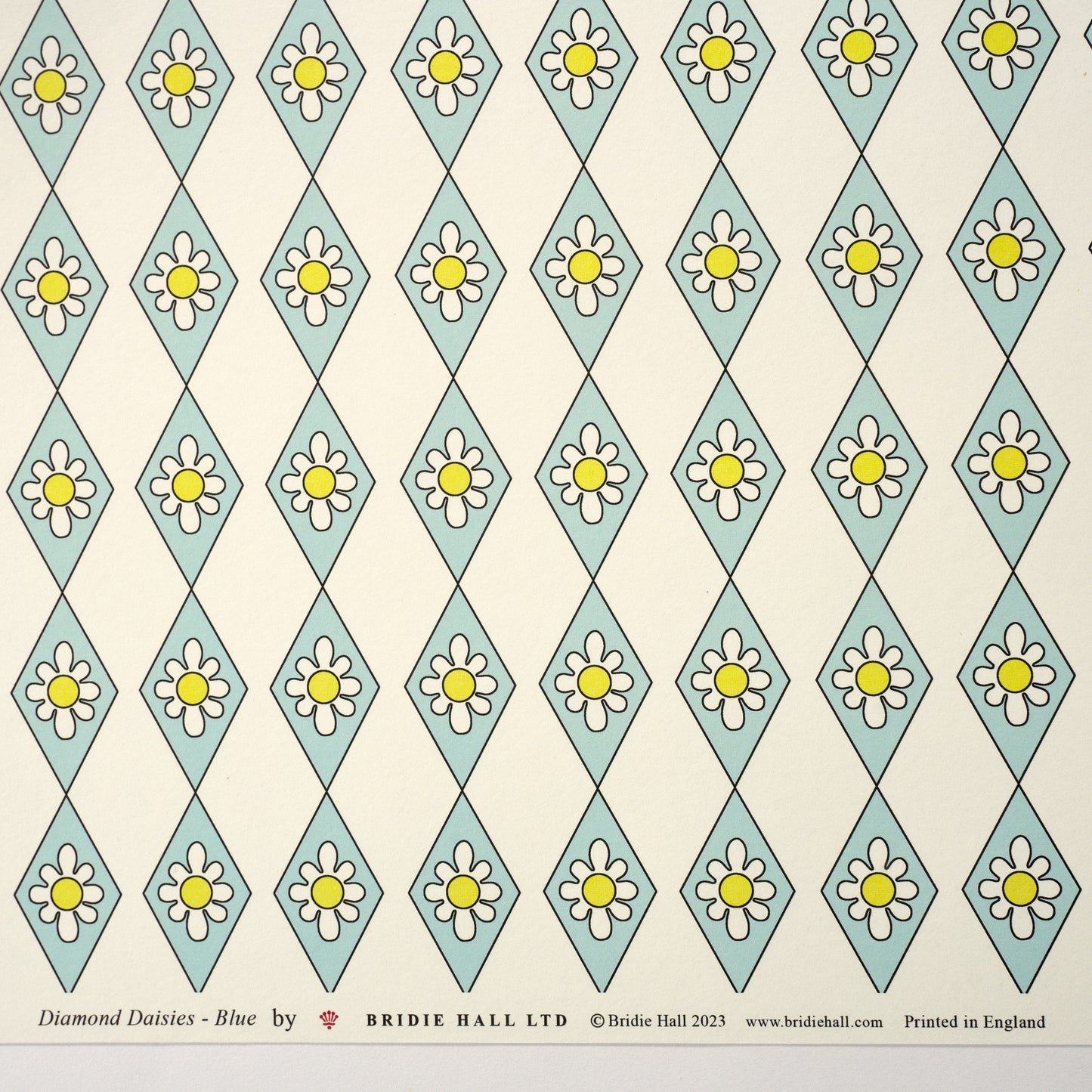 Diamond Daisy Patterned Paper - Blue