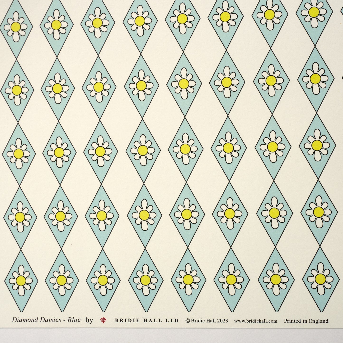 Diamond Daisy Patterned Paper - Blue