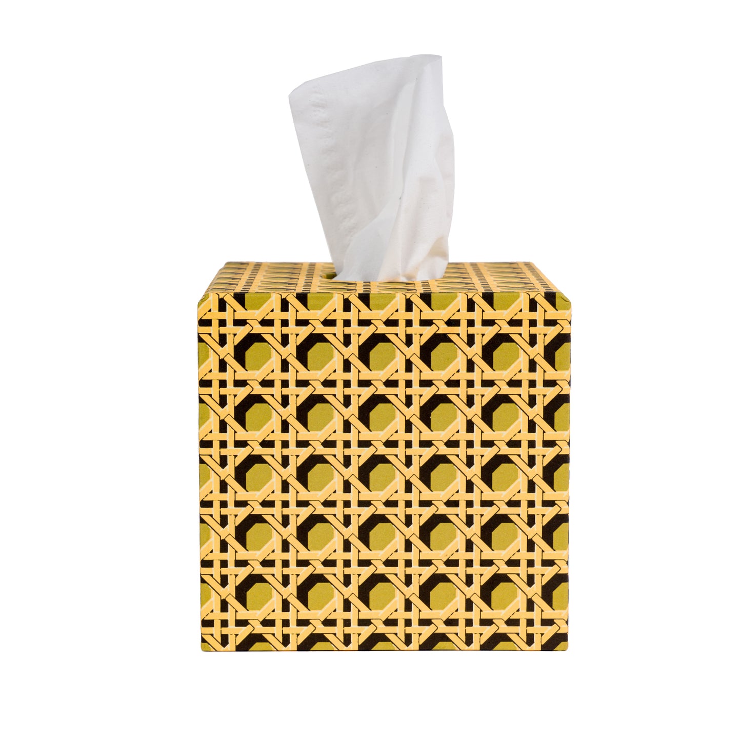 Tissue Box Regency Caning - Khaki Green