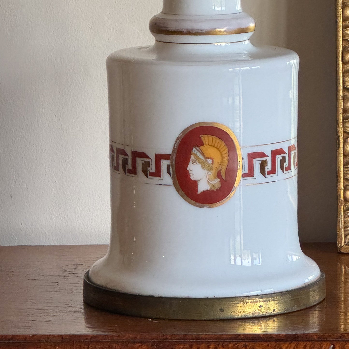 A Late 19th Century Neo Classical Opaline Glass Lamp