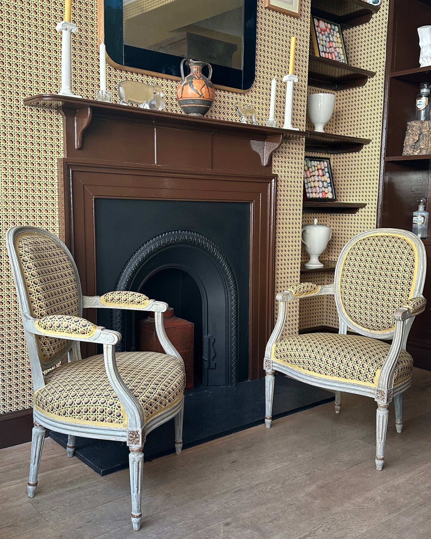 Pair C19th French Carved Salon Chairs