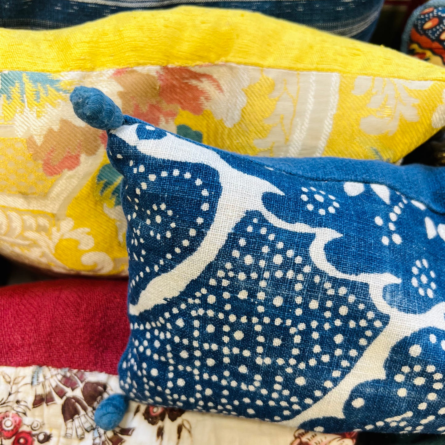 Indigo Japanese Boro Lavender Pillow - S