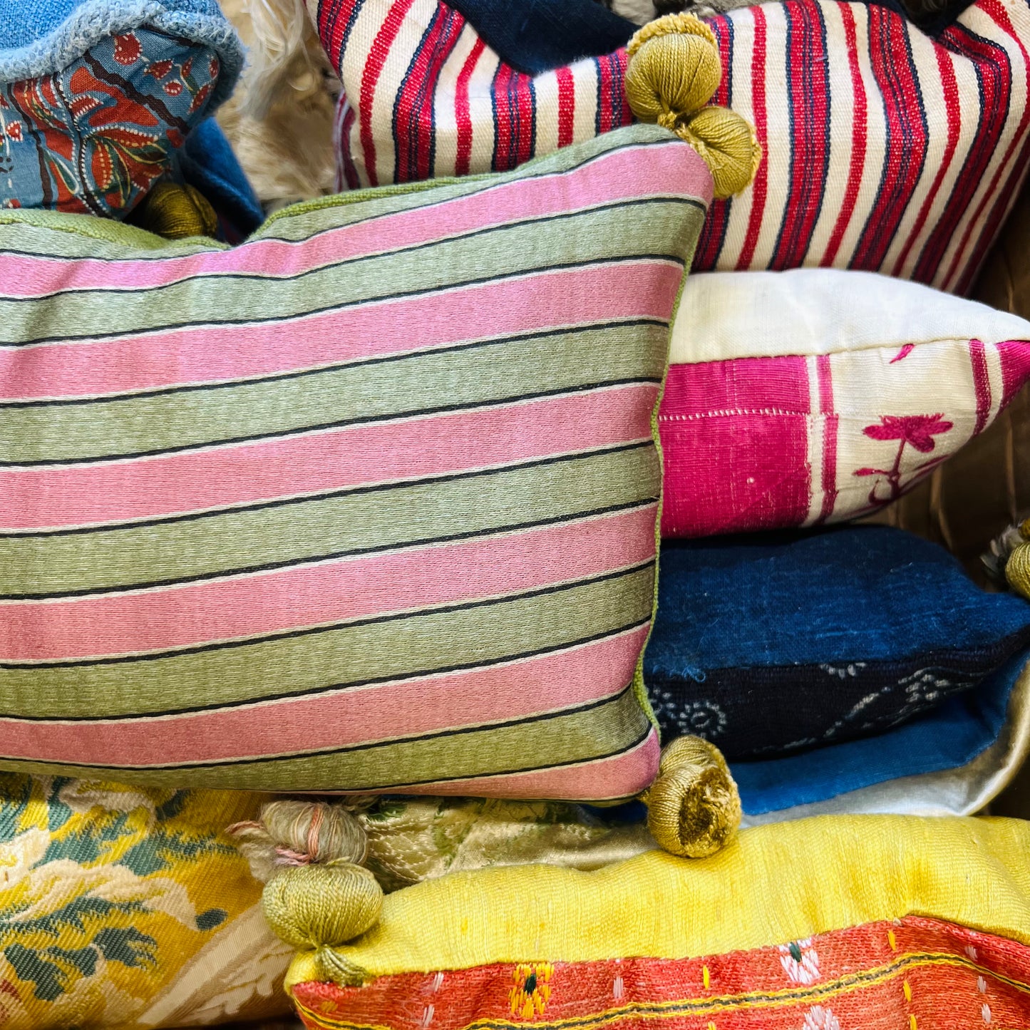 Rajasthani Embroidery Lavender Pillow - L