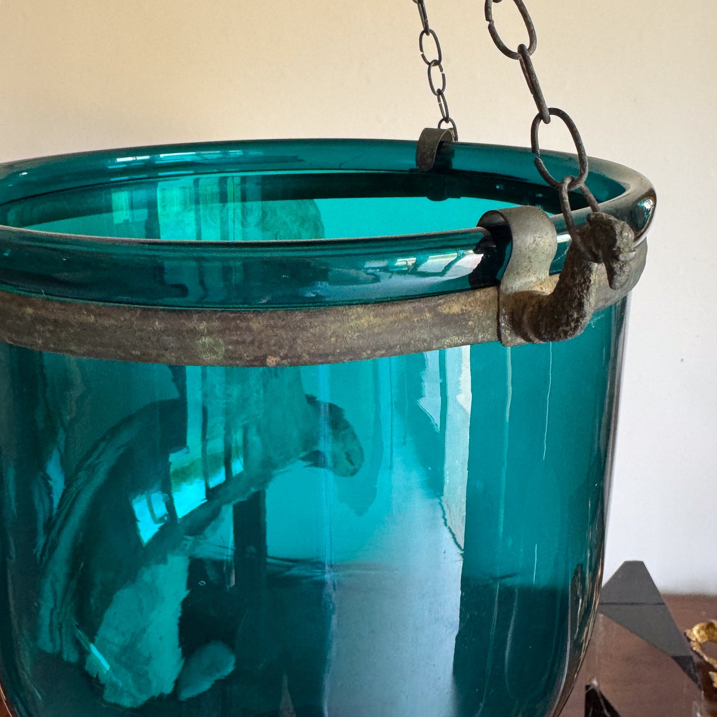 A 19th Century Glass Hundi Lantern