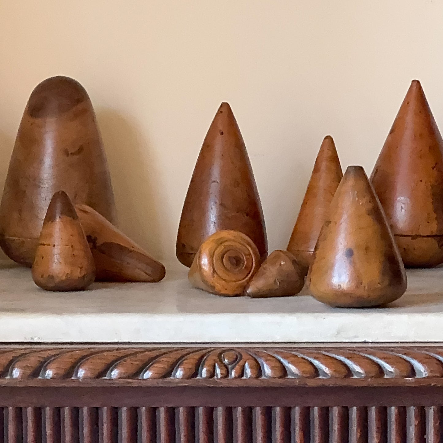 A Collection of 19th Century Lignum Vitae and Hardwood Turnpins