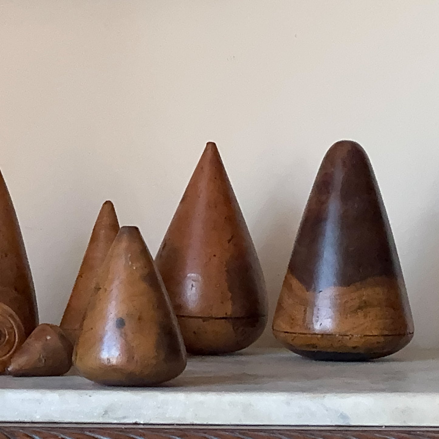 A Collection of 19th Century Lignum Vitae and Hardwood Turnpins