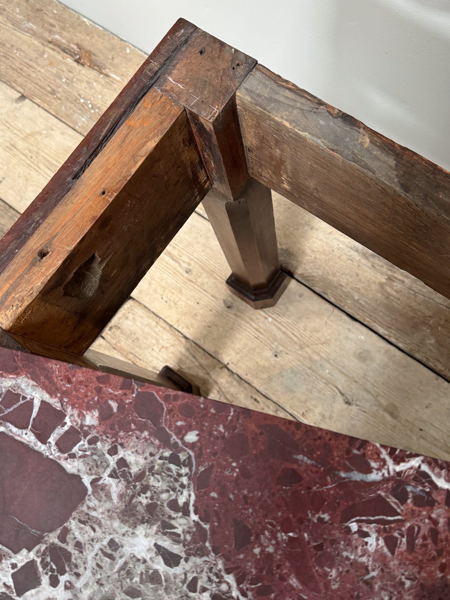 A Chippendale Period Mahogany Side Table with Marble Top