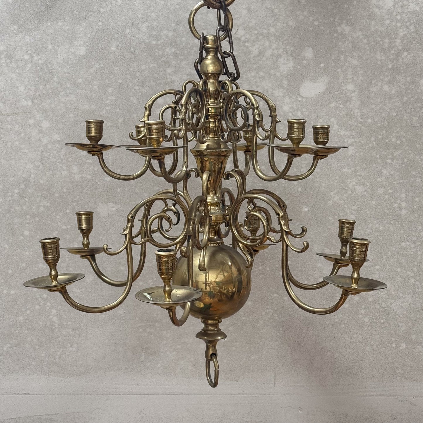 A 19th Century Dutch Style Brass Chandelier