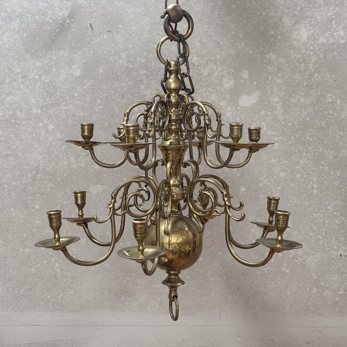A 19th Century Dutch Style Brass Chandelier