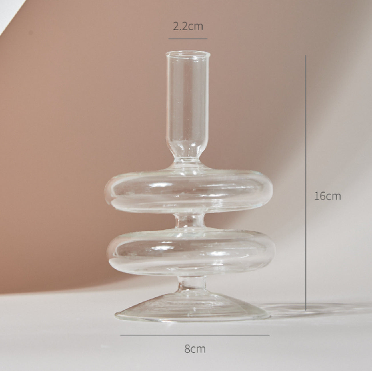Clear Glass Candle Holder