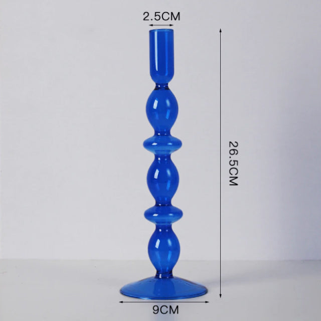 Cobalt Glass Candlestick Holder