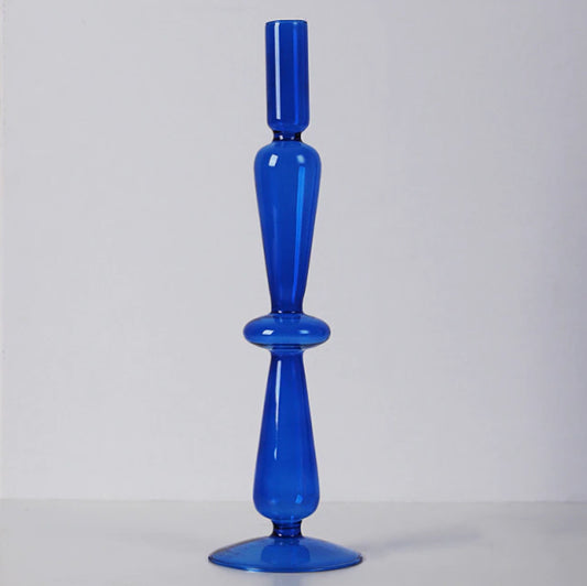 Cobalt Glass Candlestick Holder