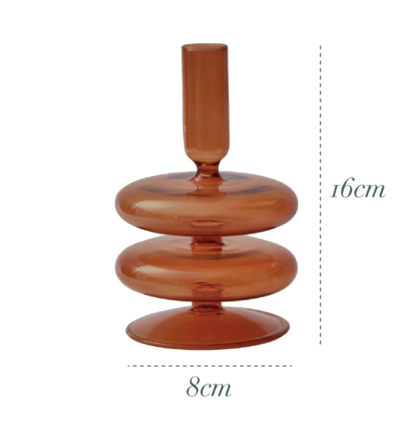 Amber Glass Candlestick