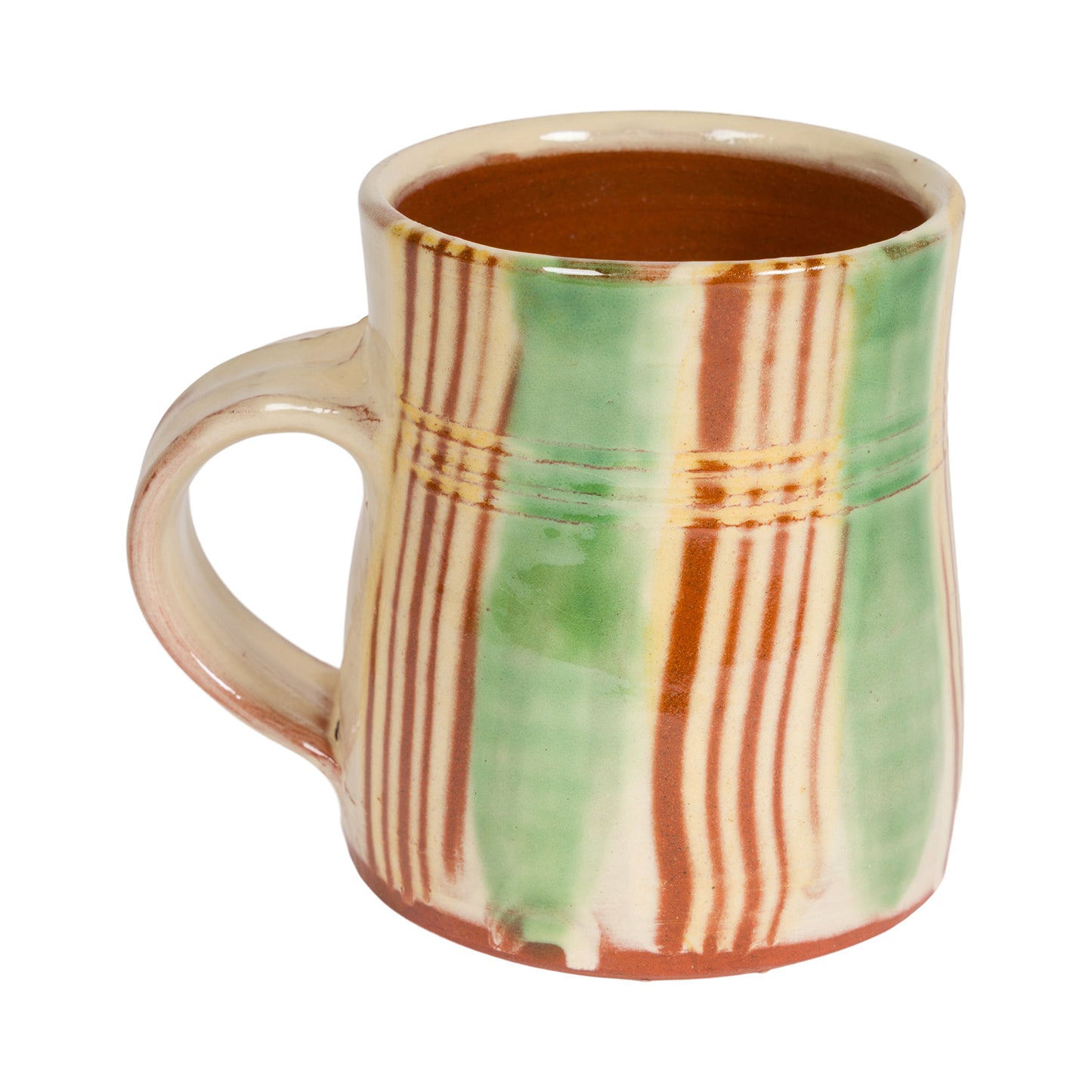 Slipware Mug - Cream/Green