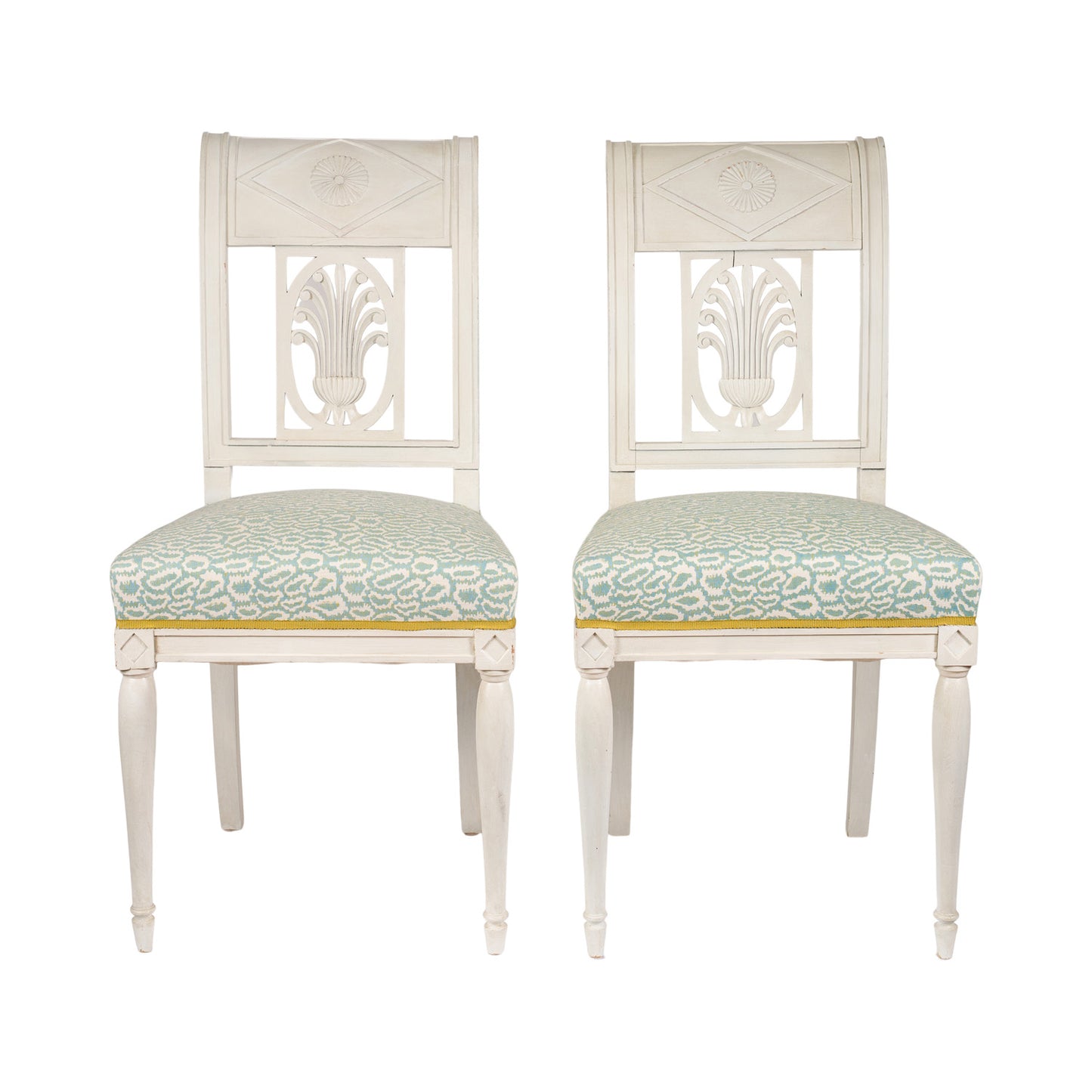 Set of 8 1920's French Painted Dining Chairs
