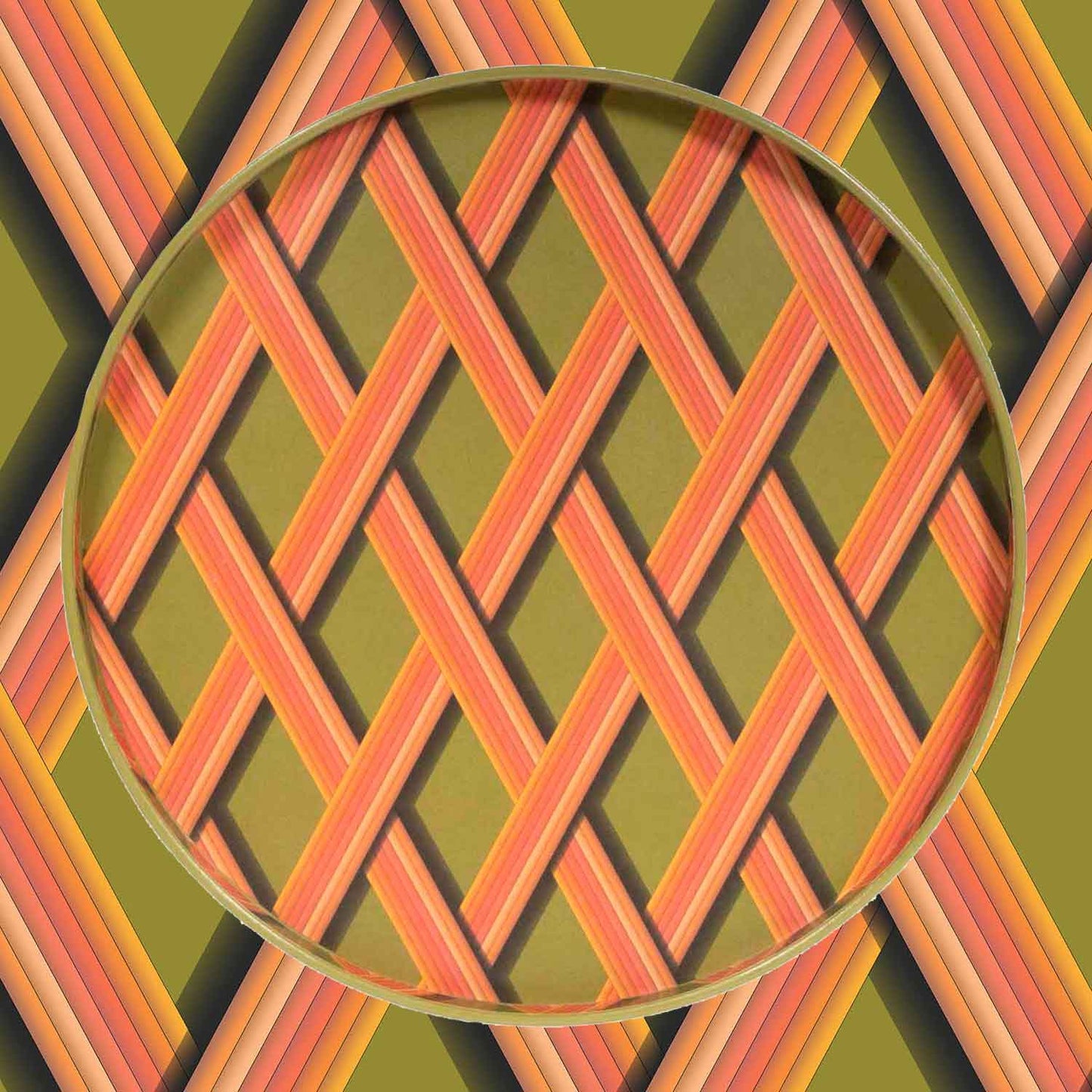 Medium Trellis Work Tray - Bright Olive