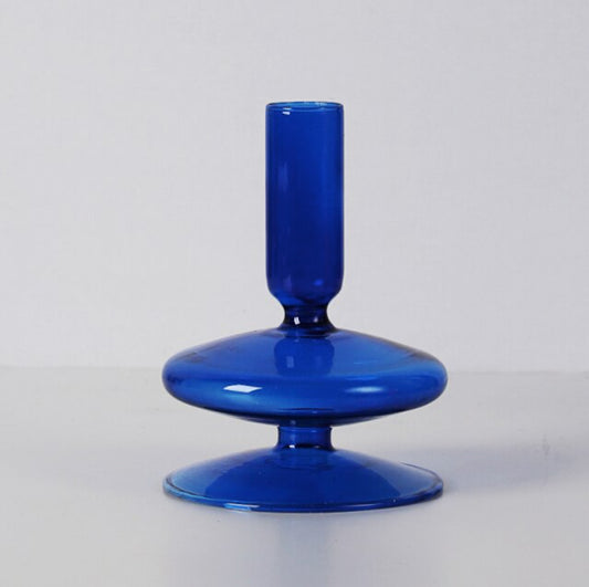 Cobalt Glass Candlestick Holder