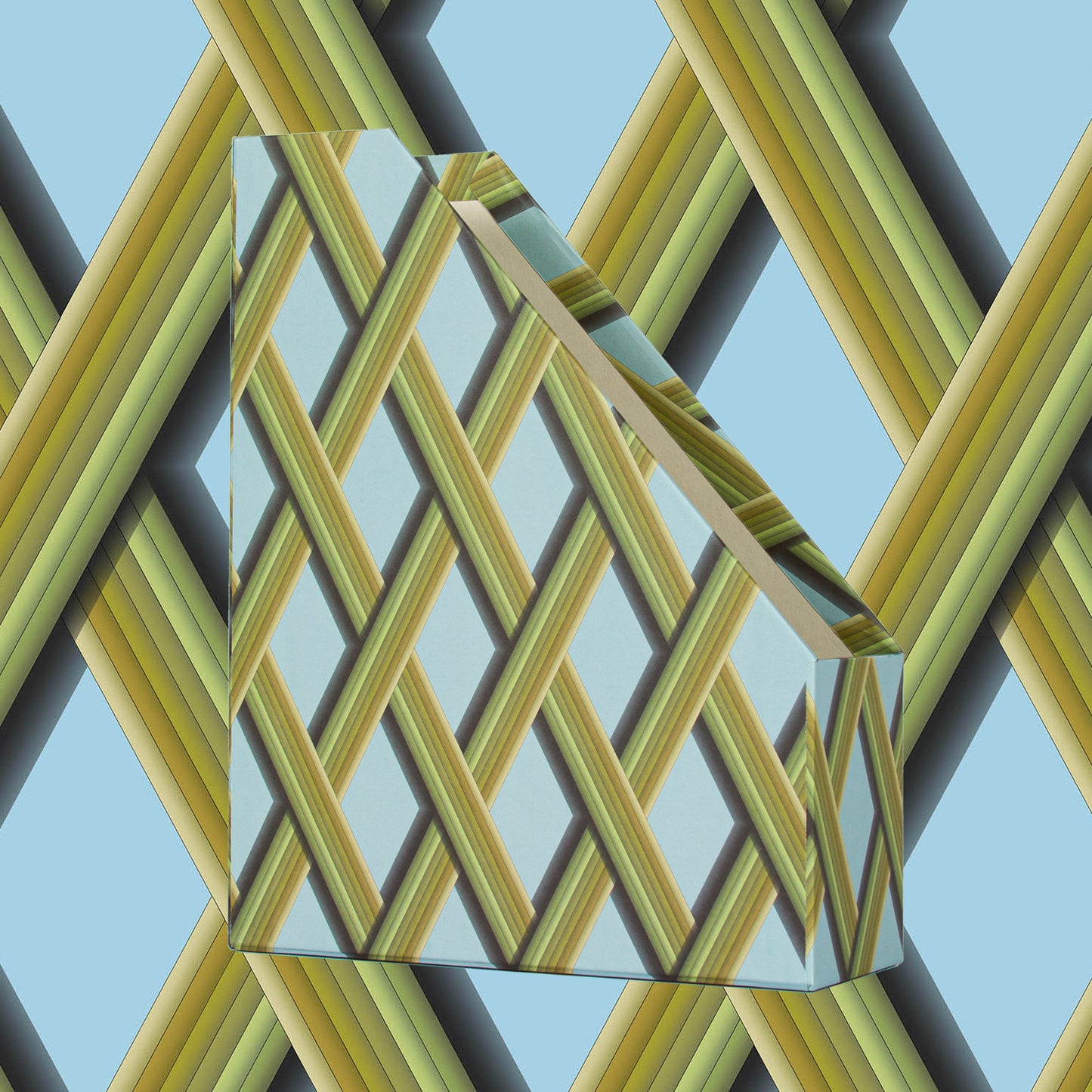 Magazine File - Sky Blue Trellis Work